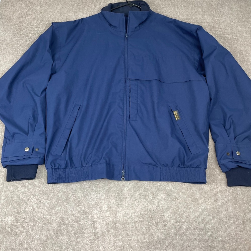 VTG Zero Restriction Gore-Tex Golf Outer Wear Jacket Mens XL Navy Blue Full Zip